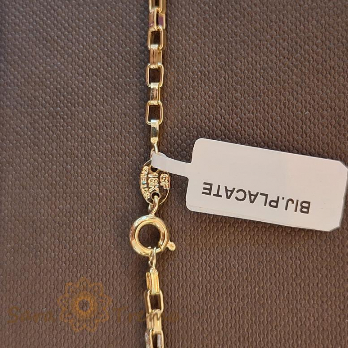 Lant unisex placat cu aur, model cu zale cubice, 50 cm [9]