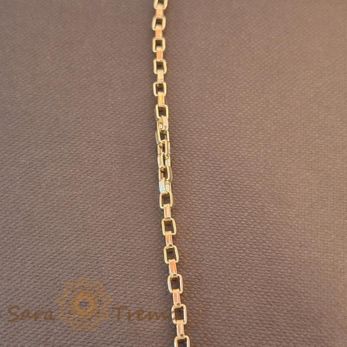 Lant unisex placat cu aur, model cu zale cubice, 50 cm [6]