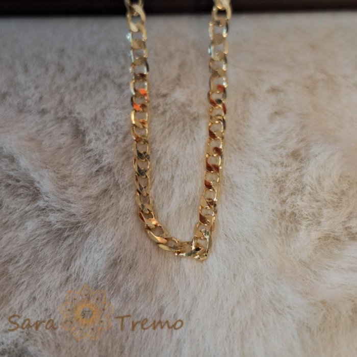 Lanț unisex placat cu aur, model clasic, 60 cm [6]