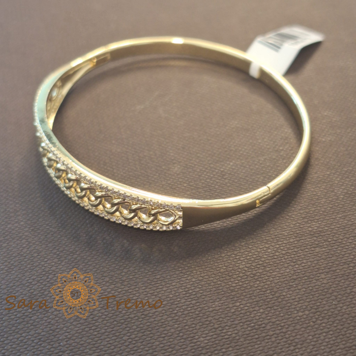 Bratara fixa placata cu aur 14K si cristale zirconia model luxury [2]