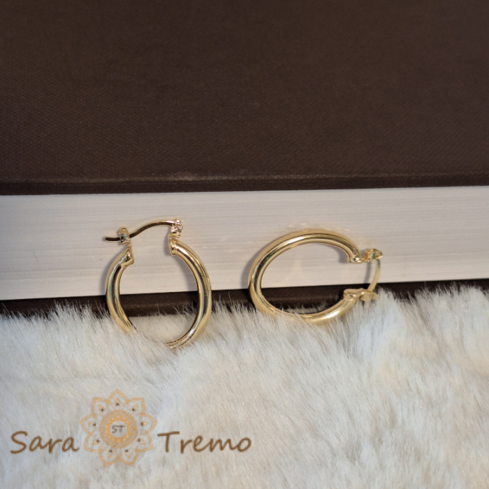 Cercei Ovali Placați Mici și Delicați - 2.5 cm pentru Femeia Romantica și Sensibilă [4]
