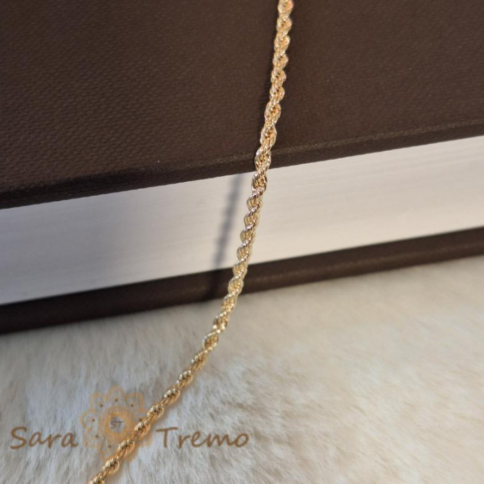 Lanț unisex placat cu aur, model marinăresc, 55 cm [5]