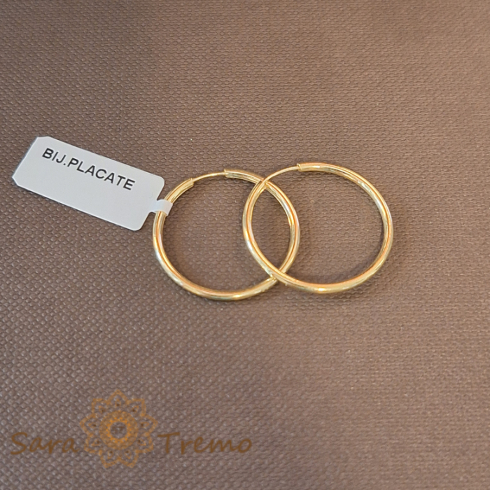Creole Subțiri Clasice Placate cu Aur - 2 cm, Eleganță Discretă [1]