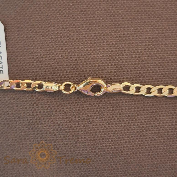 Lanț unisex placat cu aur, model clasic, 60 cm [7]