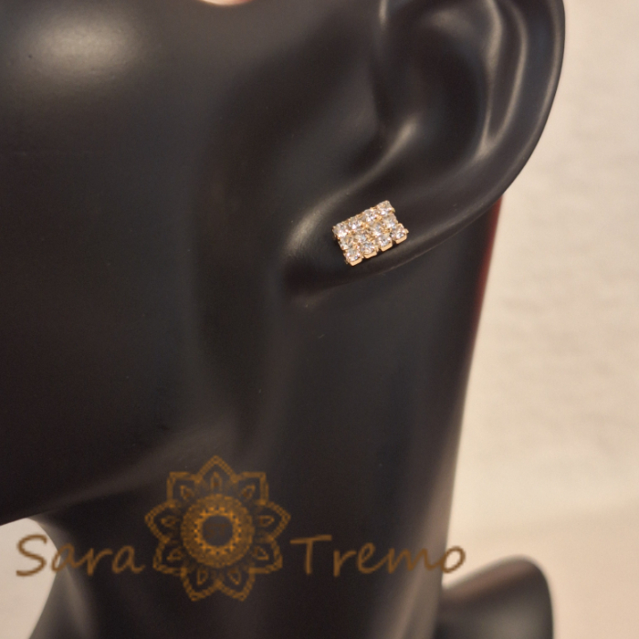 Cercei pe Lobul Urechii cu Cristale Zirconia Albe și Închidere Fluturaș [6]