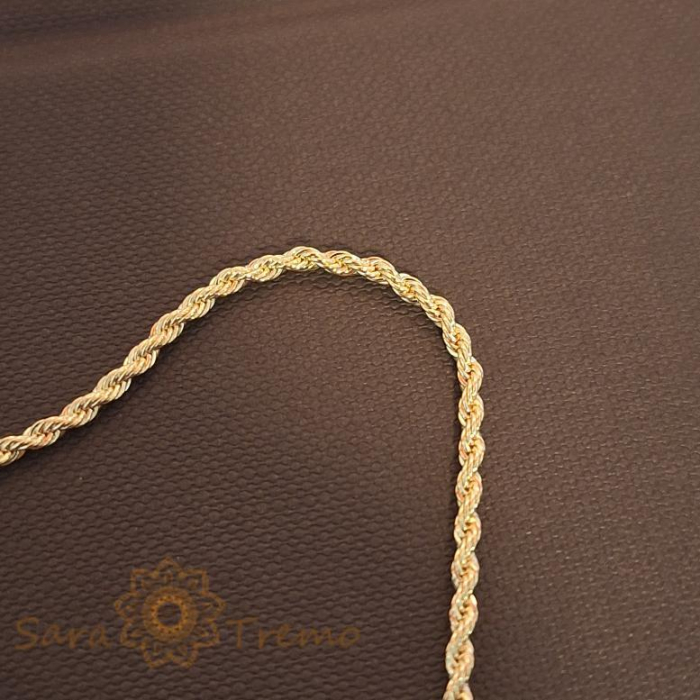 Lanț unisex placat cu aur, model marinăresc, 55 cm [3]