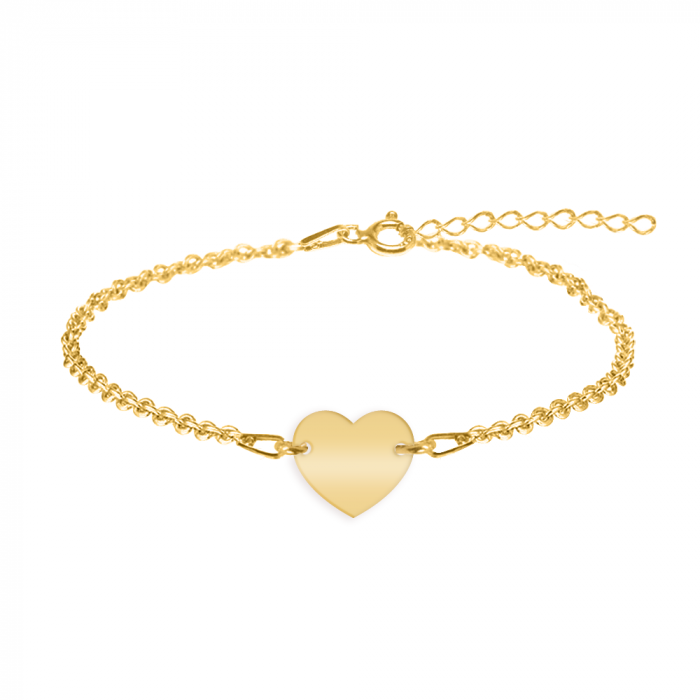 Alara - Bratara personalizata pentru picior cu inimioara din argint 925 placat cu aur galben 24K [2]