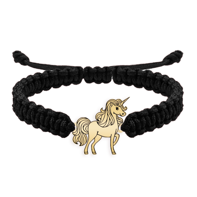 Bratara snur impletit si unicorn din argint 925 placat cu aur galben 24K [2]
