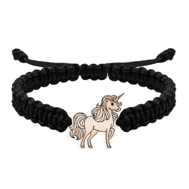 Bratara snur impletit si unicorn din argint 925 placat cu aur roz [2]