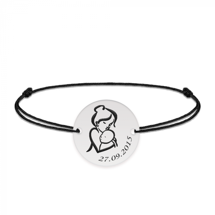 Ami - Bratara personalizata snur banut Mama si Bebe din argint 925 [2]