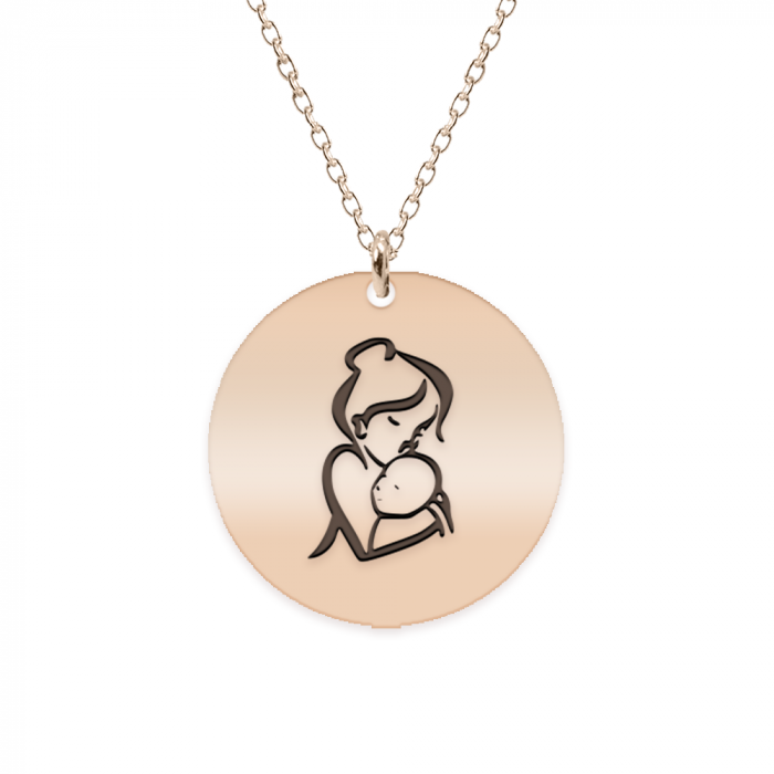 Lantisor gravat mami + bebe + data de nastere [2]