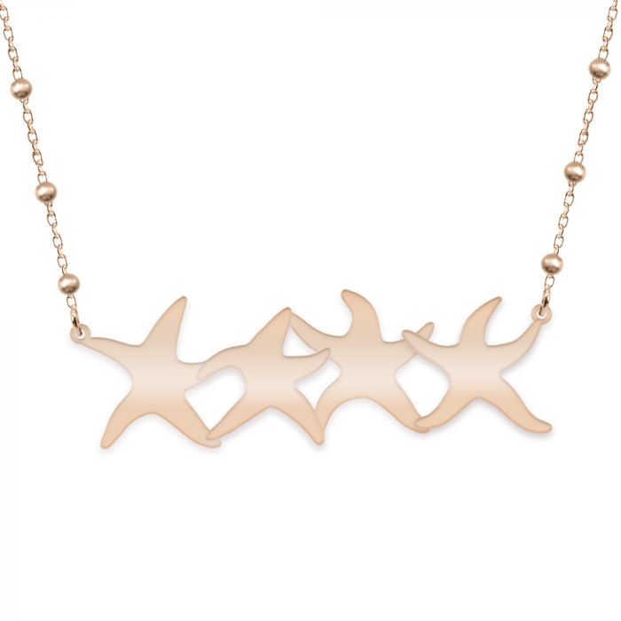 Andreea - Colier personalizat cu stelute de mare din argint 925 placat cu aur 24K roz [2]