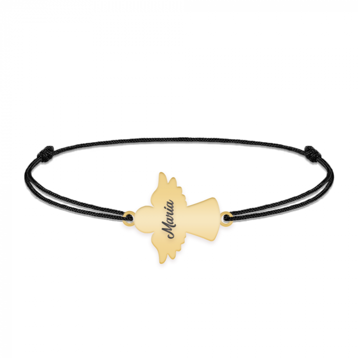 Angelino - Bratara personalizata snur ingeras din argint 925 placat cu aur galben 24K [4]