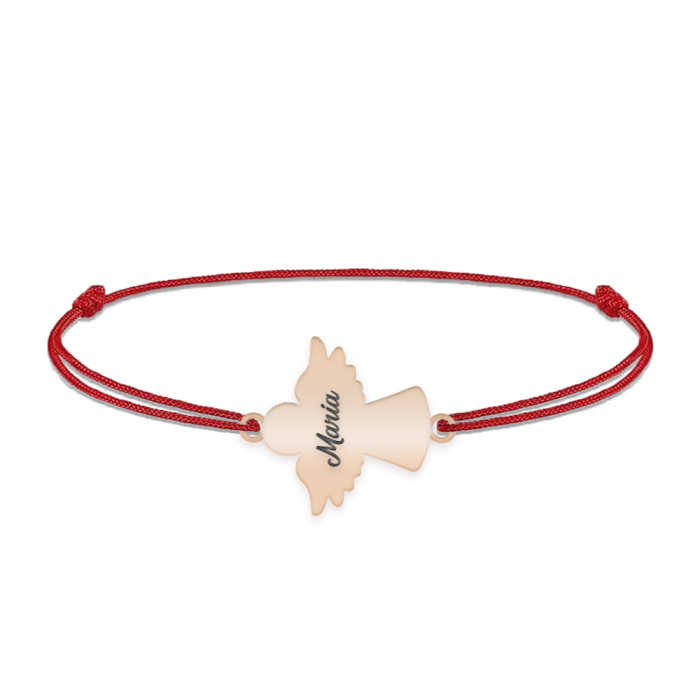 Angelino - Bratara personalizata snur ingeras din argint 925 placat cu aur roz [2]