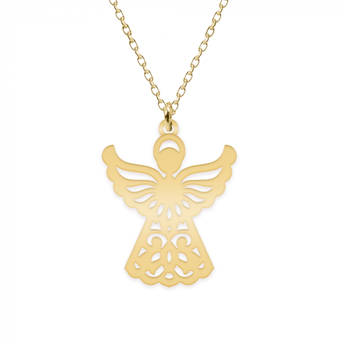 Aniela - Colier personalizat ingeras din argint 925 placat cu aur galben 24K [1]