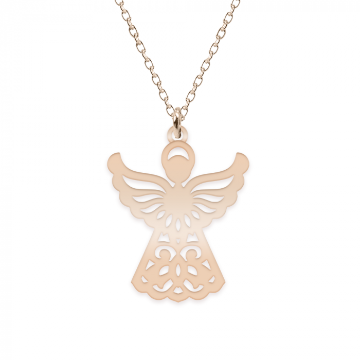 Aniela - Colier personalizat ingeras din argint 925 placat cu aur roz [1]