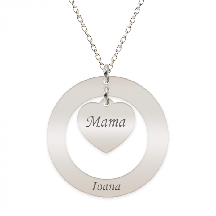 Anne - Colier personalizat din argint 925, cu cerc si inimioara [4]