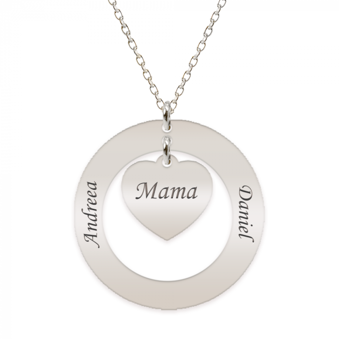 Anne - Colier personalizat din argint 925, cu cerc si inimioara [3]