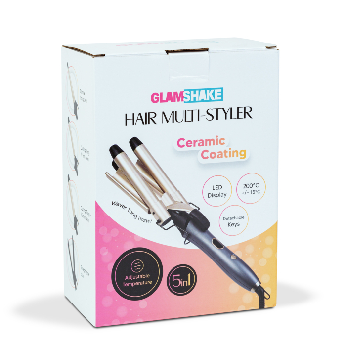 Aparat coafat par 5 in 1 cu LED 105W, ondulator si placa par cu 5 capete styling ceramic [6]