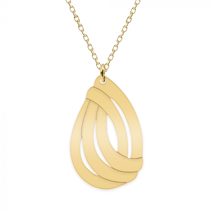 Lant personalizabil cu talisman in forma de picatura - argint 925 placat cu aur 24K [2]