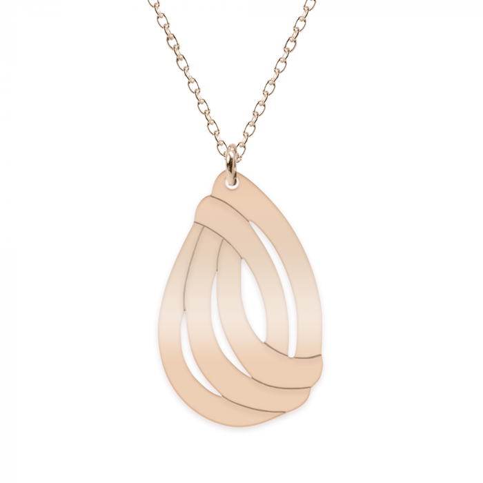 Lant personalizabil cu talisman in forma de picatura - argint 925 placat cu aur roz [2]