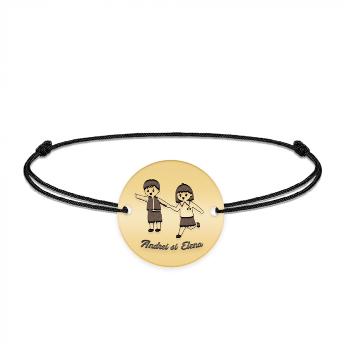 Best Friends- Bratara personalizata snur prieteni din argint 925 placat cu aur galben 24K [2]