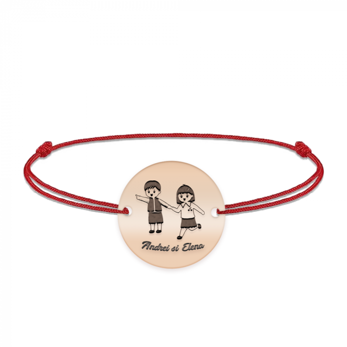 Best Friends - Bratara personalizata snur prieteni din argint 925 placat cu aur roz [2]