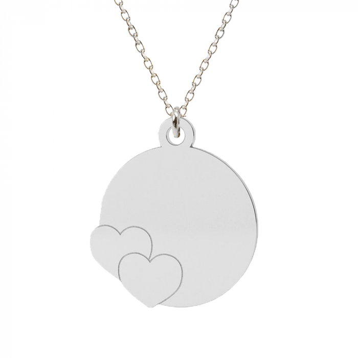 Beth - Colier personalizat banut cu inimioare si nume argint 925 [3]