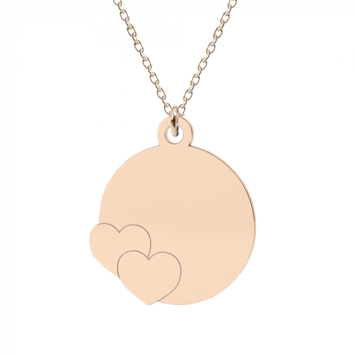 Beth - Colier personalizat banut cu inimioare si nume argint 925 placat cu aur roz [3]