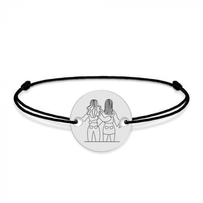 BFF - Bratara cu snur personalizata pentru cei mai buni prieteni din argint 925 [3]