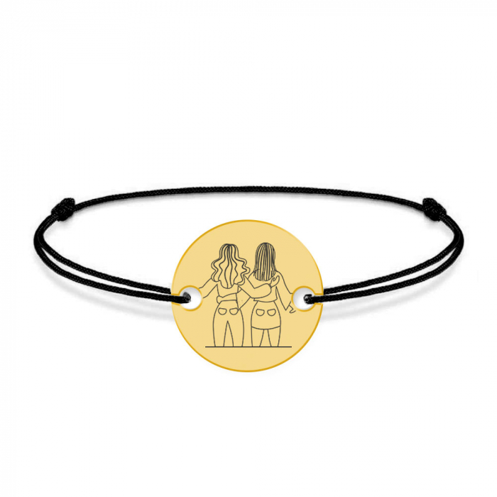 BFF - Bratara cu snur personalizata pentru cei mai buni prieteni din argint 925 placat cu aur galben 24K [3]