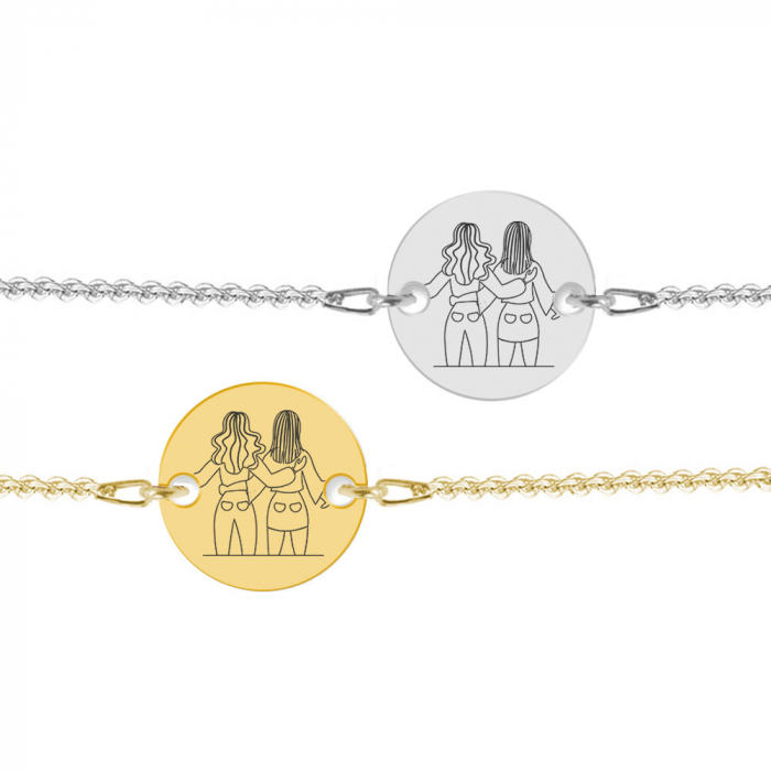 BFF - Bratara personalizata pentru cei mai buni prieteni din argint 925 placat cu aur galben 24K [2]