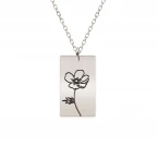 Colier personalizat cu floarea specifica lunii de nastere [8]