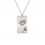 Colier personalizat cu floarea specifica lunii de nastere [7]