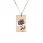 Colier personalizat cu floarea specifica lunii de nastere a fiecaruia - argint 925 placat cu aur 24K [11]