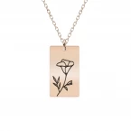 Colier personalizat cu floarea specifica lunii de nastere a fiecaruia - argint 925 placat cu aur 24K [9]