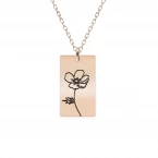Colier personalizat cu floarea specifica lunii de nastere a fiecaruia - argint 925 placat cu aur 24K [8]