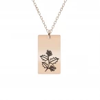 Colier personalizat cu floarea specifica lunii de nastere a fiecaruia - argint 925 placat cu aur 24K [12]