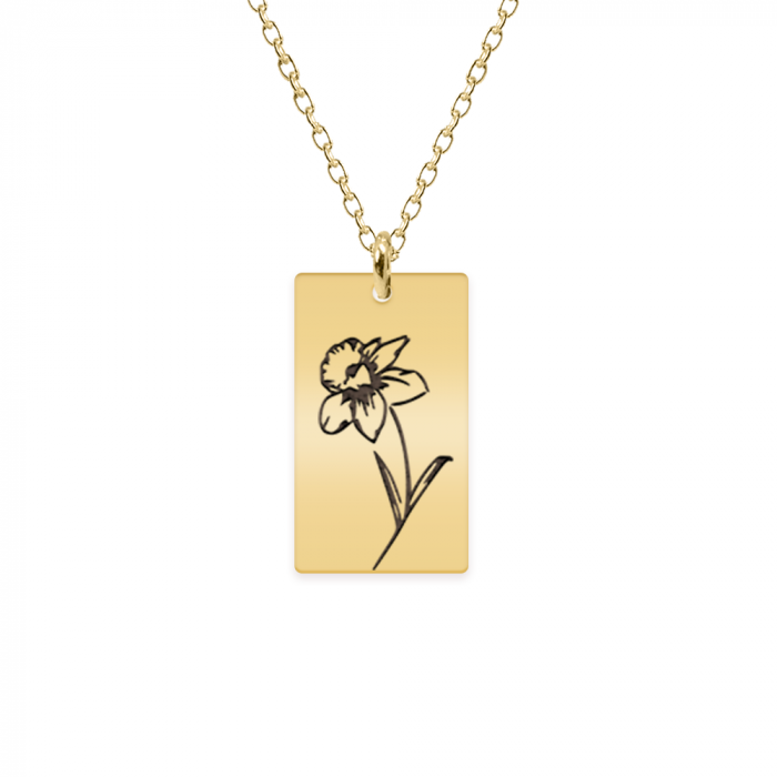 Colier personalizat cu floarea specifica lunii de nastere a fiecaruia - argint 925 placat cu aur 24K [3]