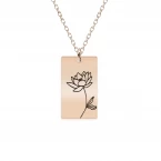 Colier personalizat cu floarea specifica lunii de nastere a fiecaruia - argint 925 placat cu aur roz [7]