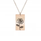 Colier personalizat cu floarea specifica lunii de nastere a fiecaruia - argint 925 placat cu aur roz [6]