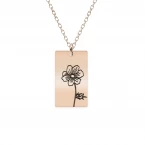 Colier personalizat cu floarea specifica lunii de nastere a fiecaruia - argint 925 placat cu aur roz [10]