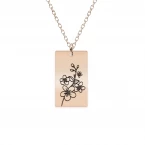 Colier personalizat cu floarea specifica lunii de nastere a fiecaruia - argint 925 placat cu aur roz [5]