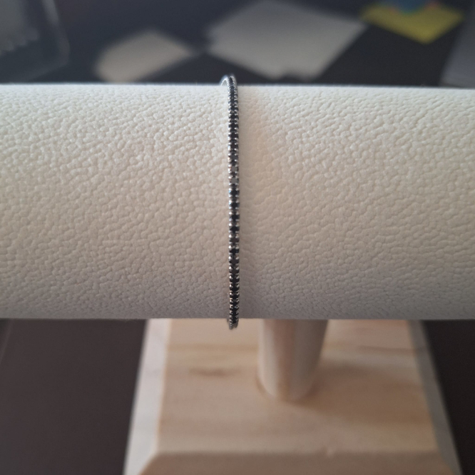 Bratara argint 925 model tennis cu cristale zirconia negre - 18-23 cm [3]