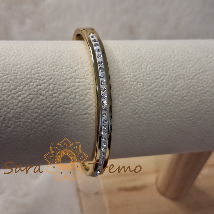 Bratara Stralucirea Tacerii – fixa, fatetata, placata aur 14K [7]