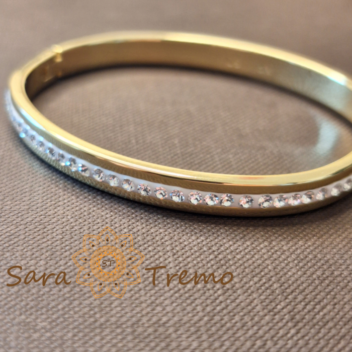 Bratara Stralucirea Tacerii – fixa, fatetata, placata aur 14K [4]