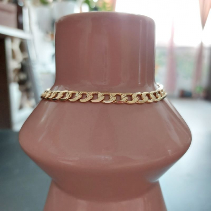 Bratara barbateasca placata cu aur model nou Amos - 21 cm [3]