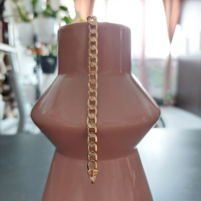 Bratara barbateasca placata cu aur model nou Amos - 21 cm [2]