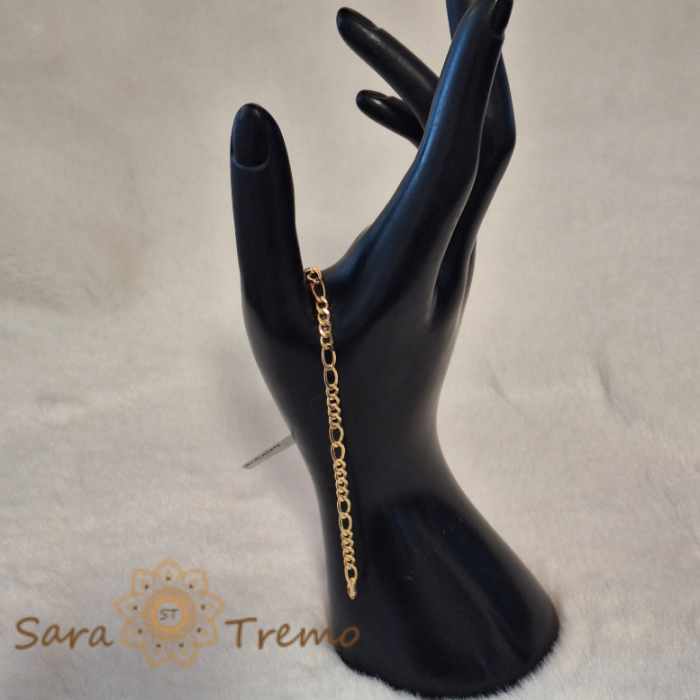 Bratara clasica cu zale model 4 cu 2 placata cu aur Fiori - 20 cm [6]