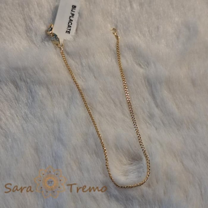 Brățară clasică placată cu aur 18K, model cu zale strânse, 19 cm [10]